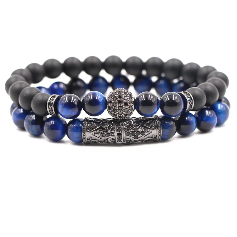 Jewelry Wholesale Double Volcanic Stone Rosary Bracelet Buddha Head Combination Lava Stone Beads Bracelet