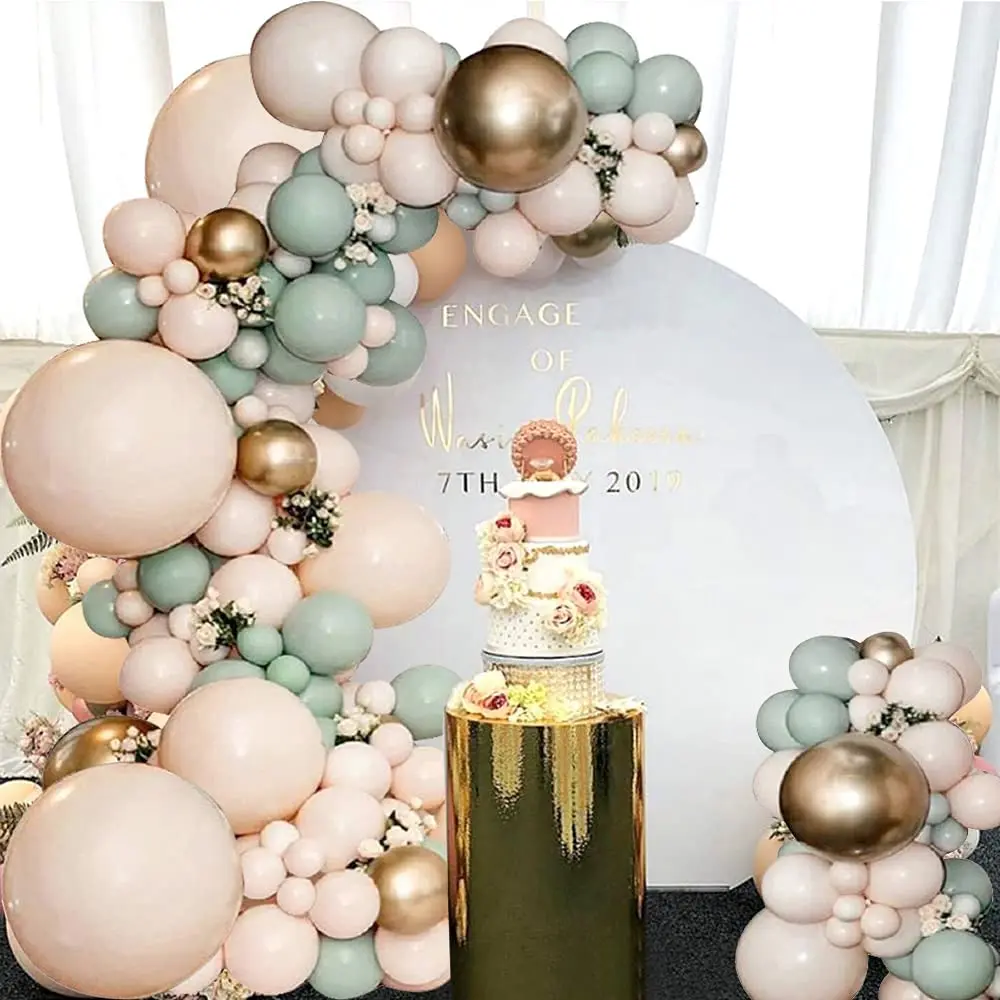 Factory direct Sale Balloon Garland Arch Kit 127 Pieces/Pack Olive Green and Orange Latex Balloon Gold Pinks Party Supplies