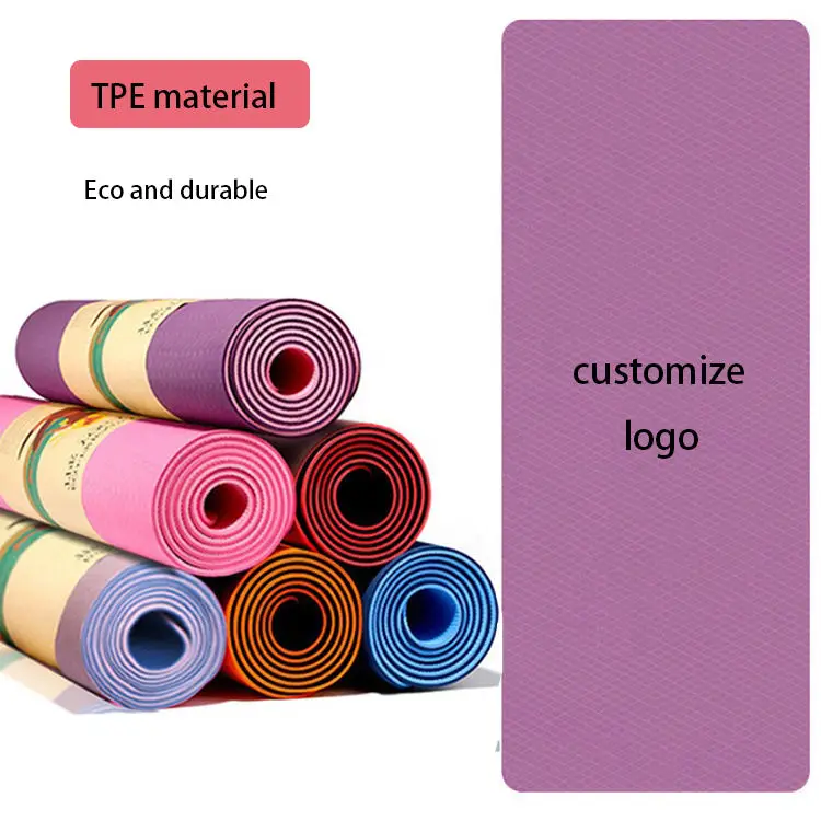 professional pilates portable eco friendly fitness premium wholesale custom printed TPE yoga mats