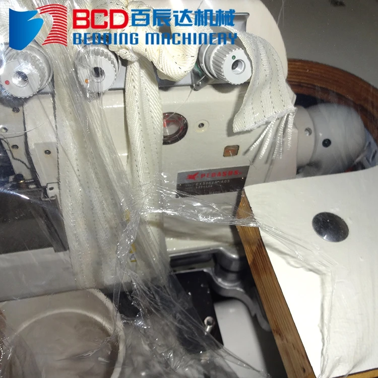 Typical automatic 4 thread mattress overlocking and flanging sewing machine
