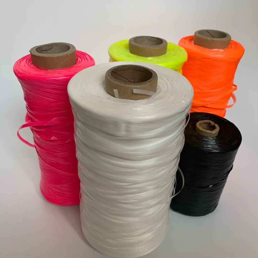UV Treated Black Flat PP Ribbon Rope Yarn 1100 Denier 1200 D 1 Pounds