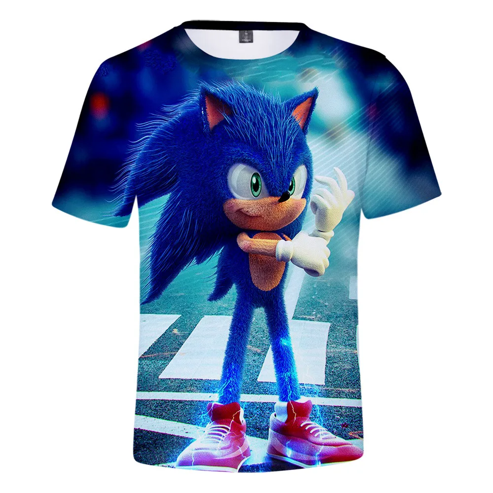 
2021 hot sale 3D Cartoon printed Sonic The Hedgehog t shirt ,3D printed Sonic t shirt supplier from China 