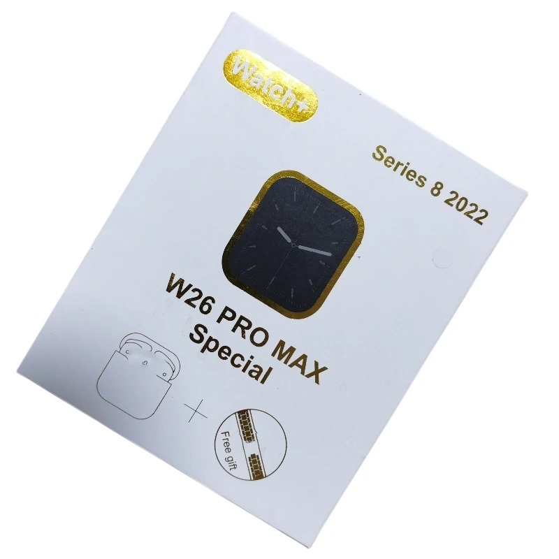 W26ProMax Smartwatch Series 8 Reloj Inteligente 1.44 Inch Full Touch Screen W26 Pro Max Smart Watch with Headphones earphones