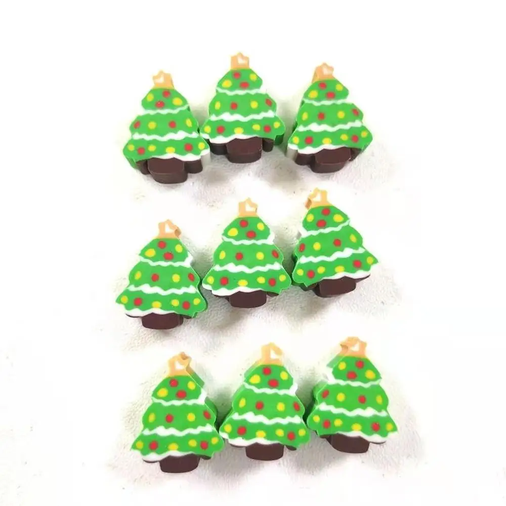Creative and cute  2d mini Christmas tree shaped  TPR environmental eraser customization