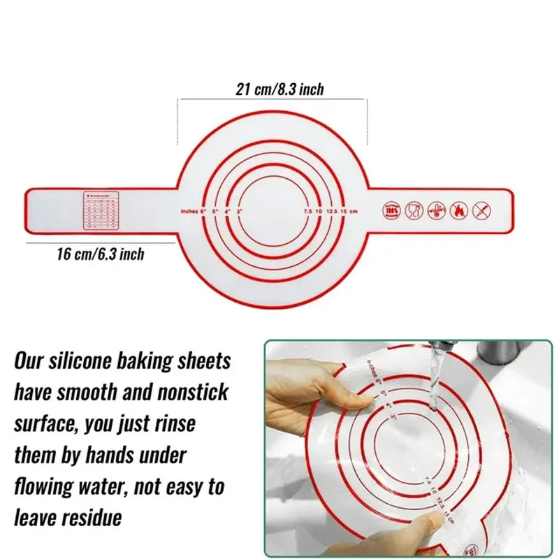 Non Stick Heat Resistant Silicone Bread Baking Mat Sling  for Dutch Oven Liner Pad with Long Handle