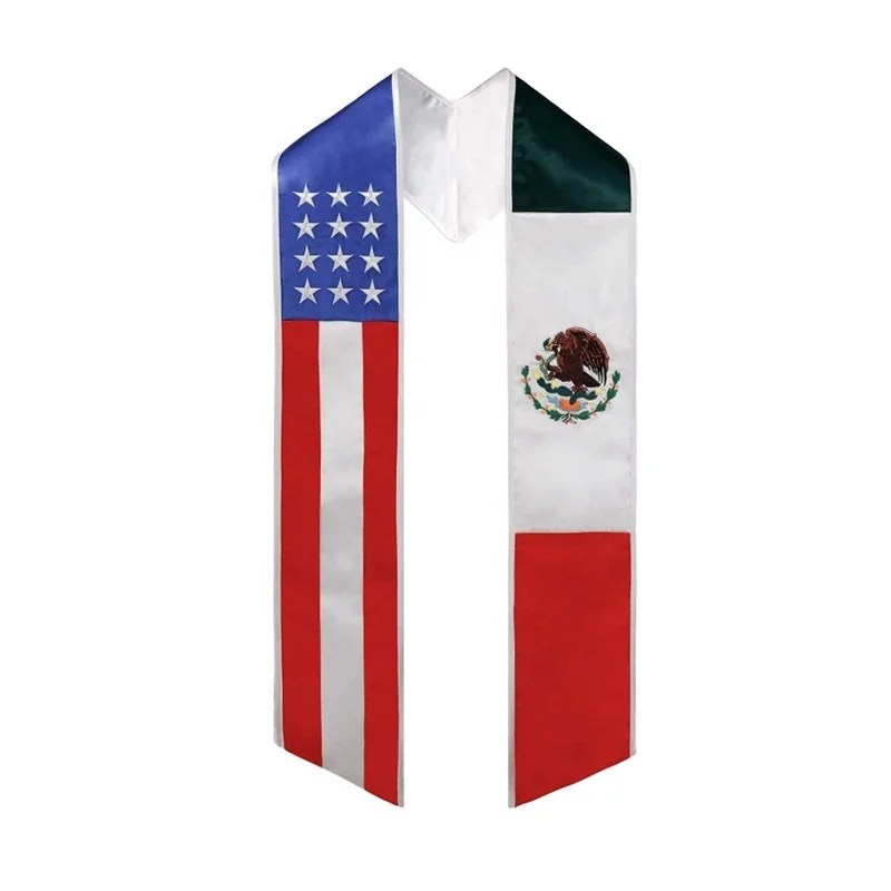 USA US American Flag Dominican Republic flag Puerto Rican flag custom Graduation Stole/Sash/Scarf Graduate Pride