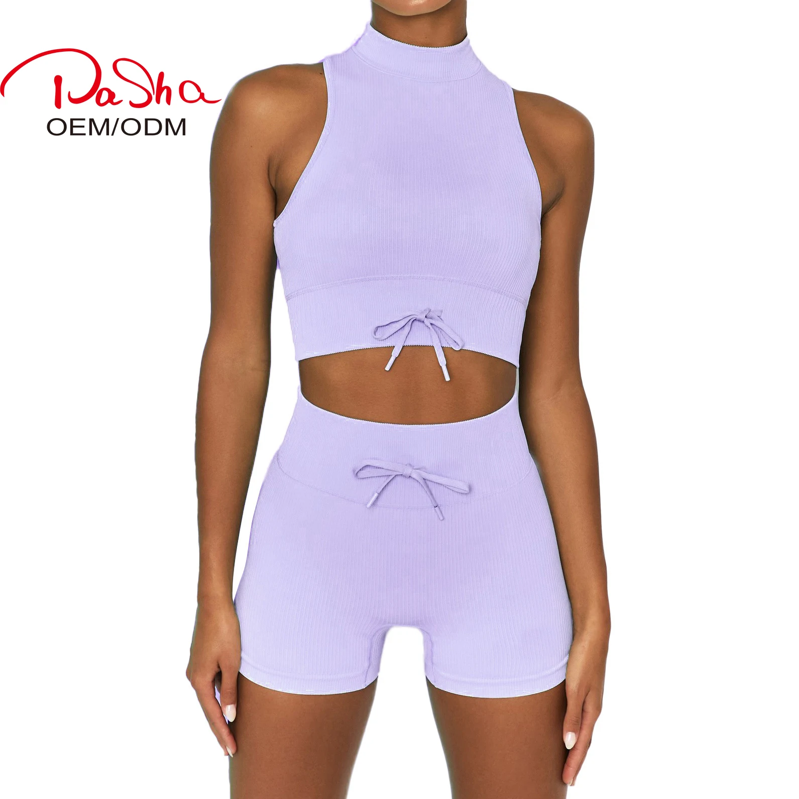 Pasha sunshine 2021, бандажный бюстгальтер с лямкой через шею, топы и шорты, одежда для спортзала, спортивная одежда, Женский комплект для йоги