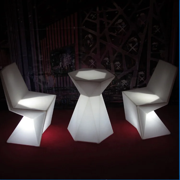 LED illuminate garden furniture sets outdoor led chairs bar table night club furniture