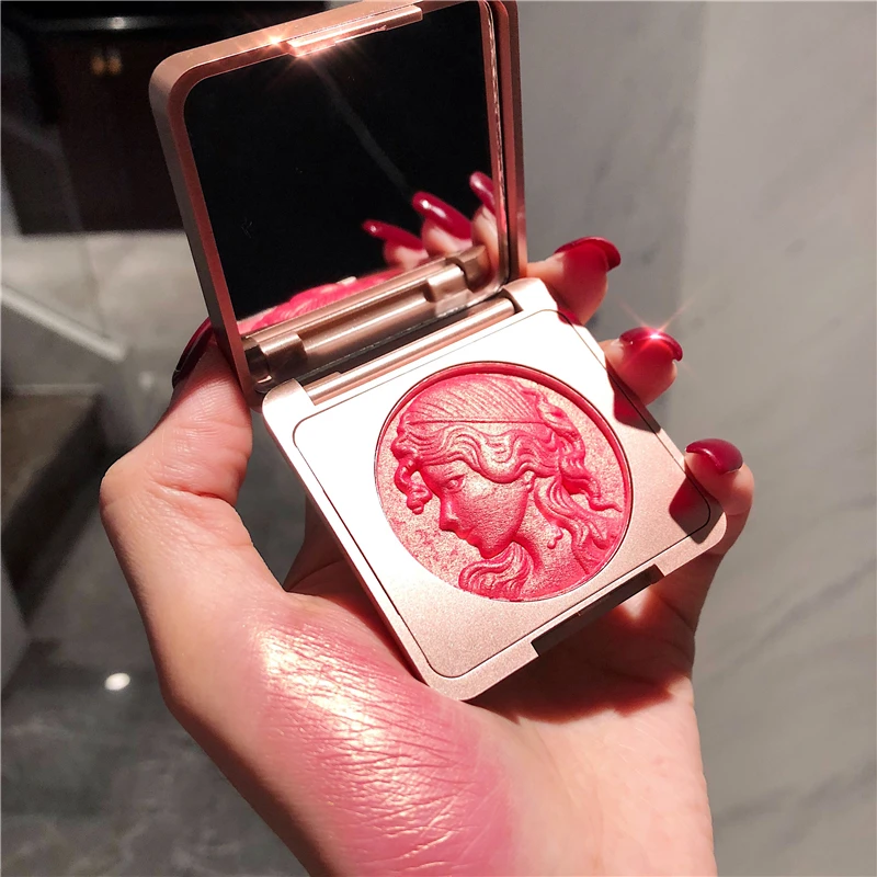 Персиковая палитра румян для лица Минеральная пигментная Палитра крем Сияющие Румяна для лица Красные Тени Косметическая пудра