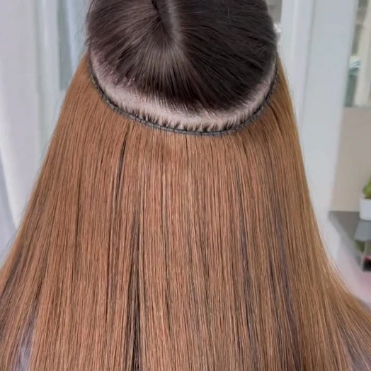 Remy Human European Genius Weft Hair Extensions Double Drawn Wavy Russian Hair Genius Weft 100 Human hair