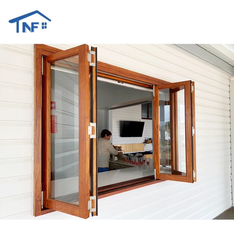 House Windows Nfrc Modern Aluminum Frame Solid Clad Wood Folding Wooden Window Design