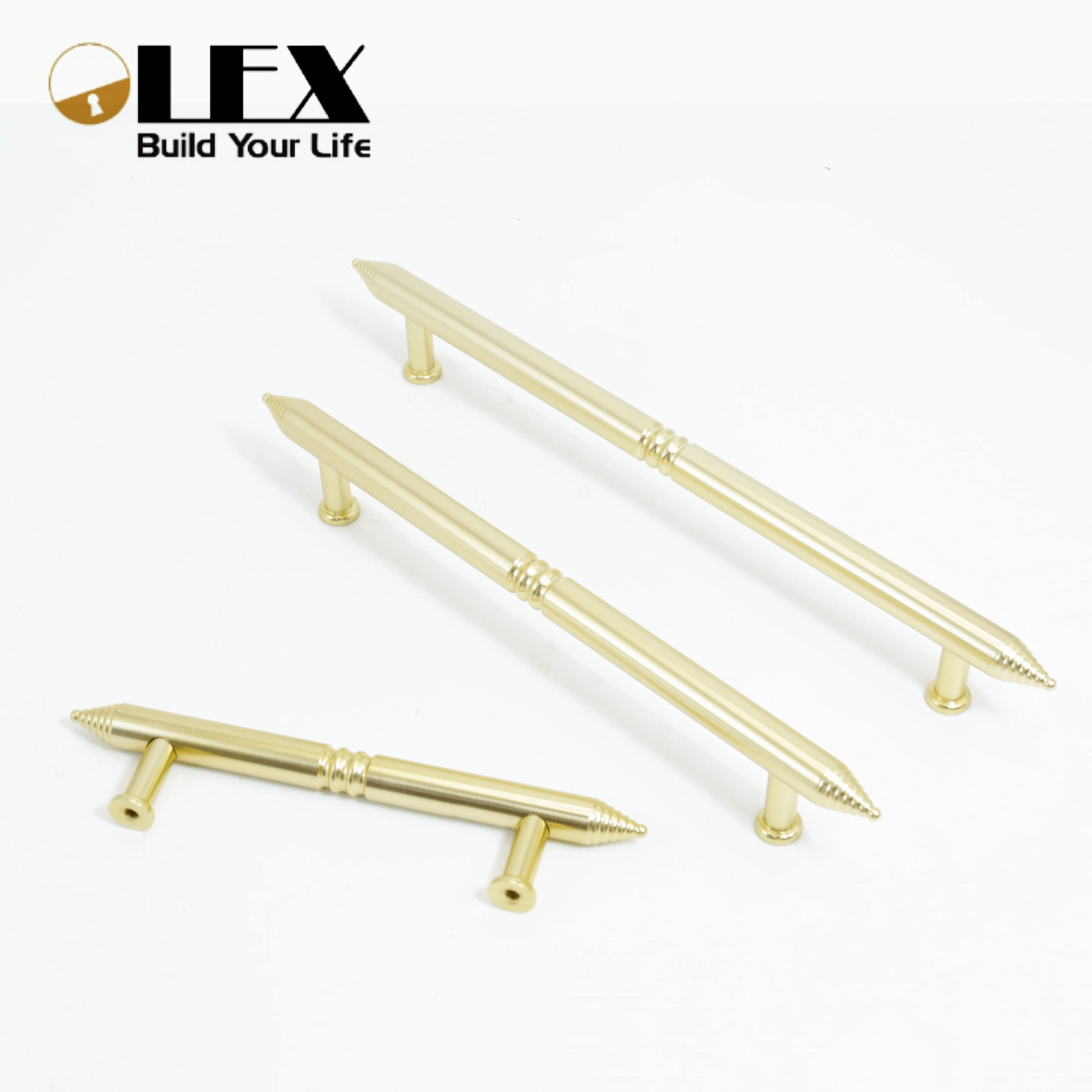 OLex Solid Brass Gold Zinc Alloy Cabinet Handle Luxury Bathroom Storage Drawer Accessories Antique Furniture Knob Custom Metal