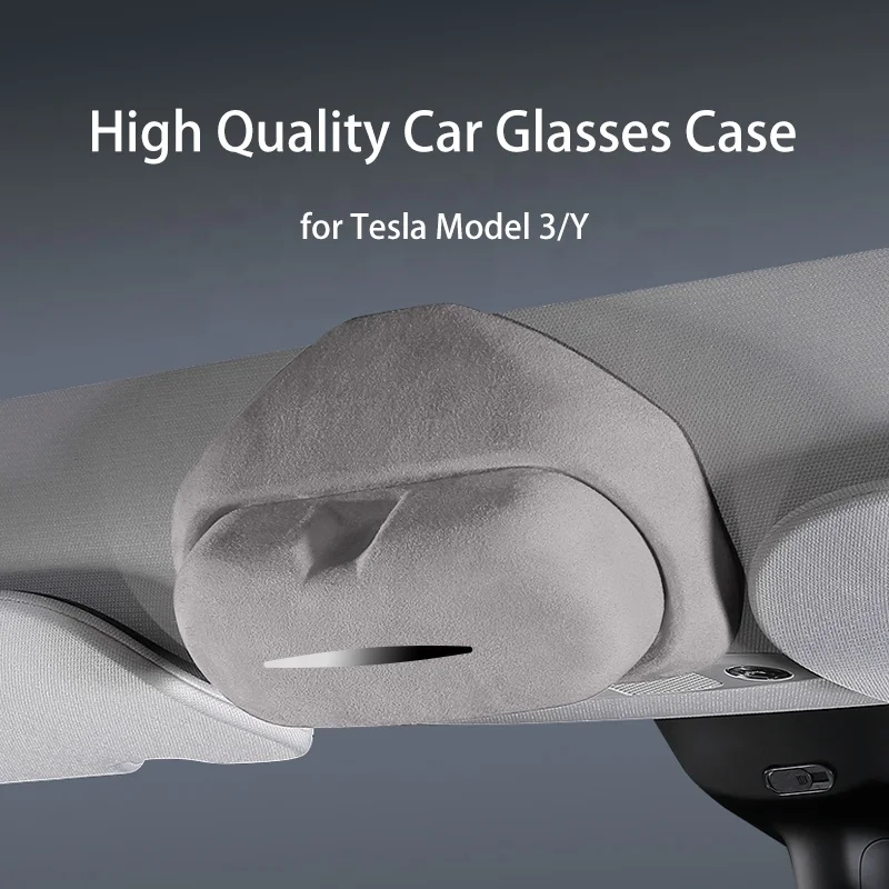 New Arrival Magnetic Car Glasses Holder Case Sunglasses Card Storage Box for Tesla Model 3 Y Auto Interior Accessories Wholesale