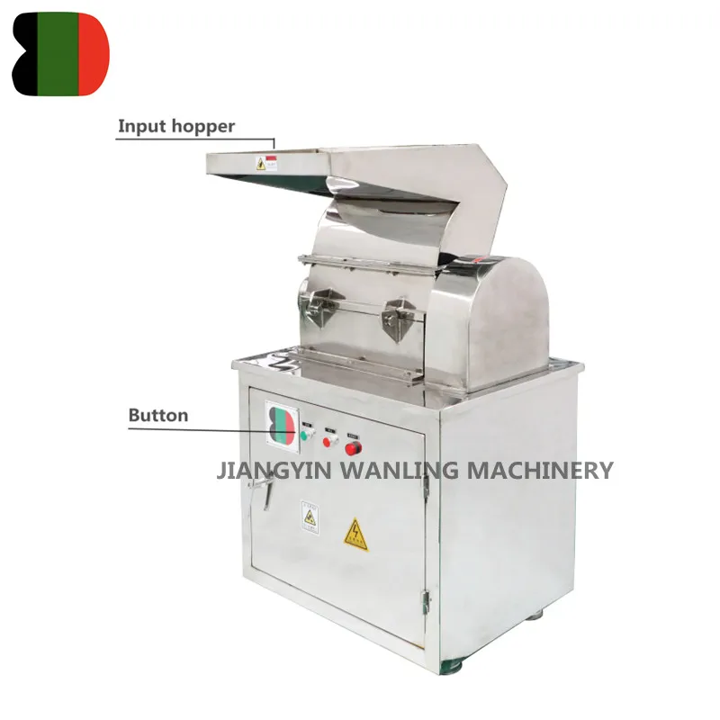 WLS in stock 300kg herbal cinnamon spice masala chaga mushroom coarse crusher grinder mill pulverizer machine