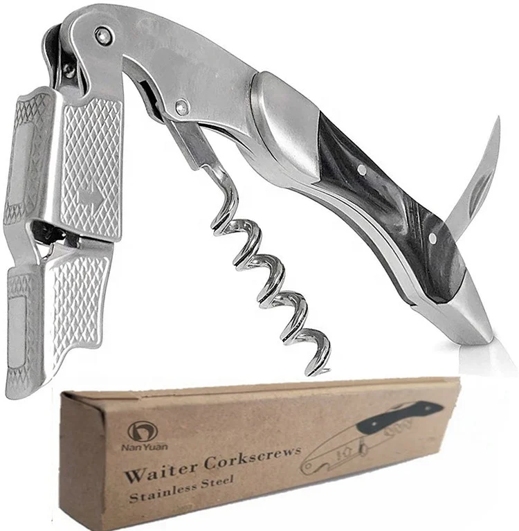 High Quality Double Hinged Wine Corkscrew Resin Handle Plastic Wine Bottle Opener With Gifts