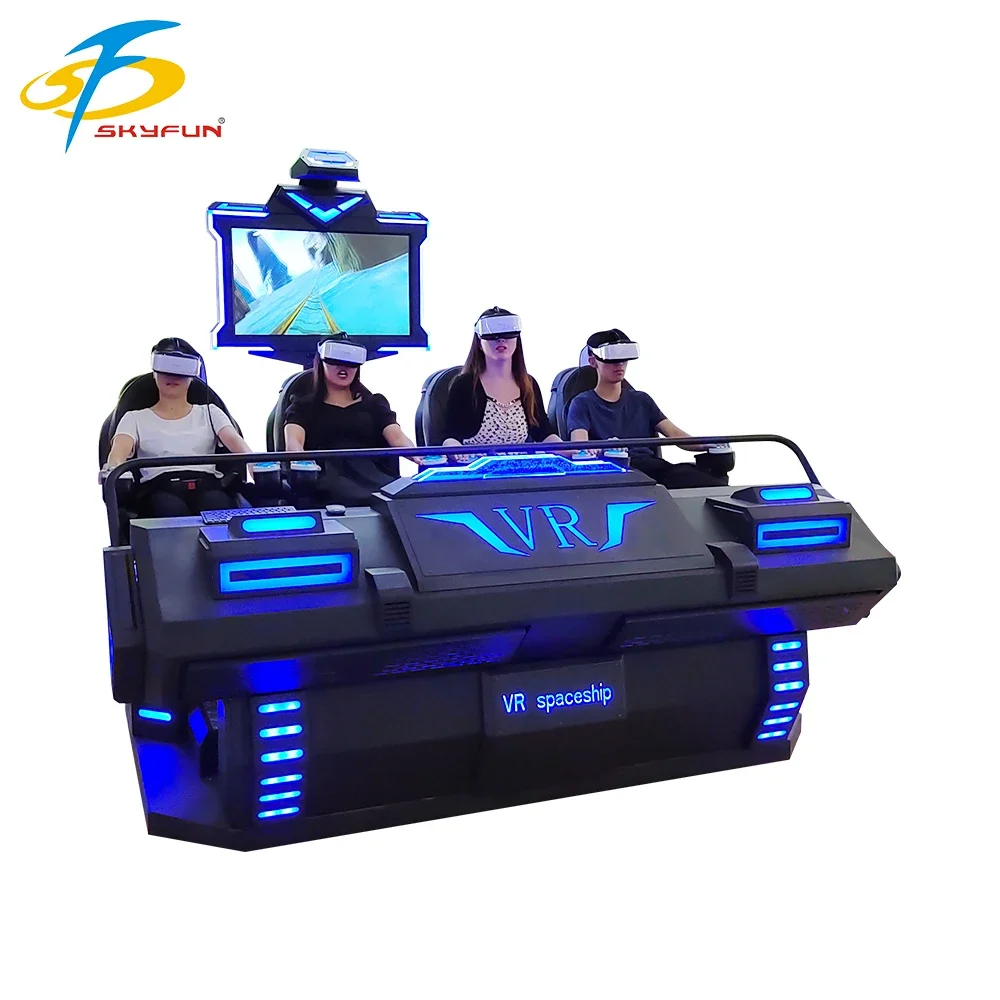 Amusement Park 9D 4 Seats VR Cinema 9D Chair Virtual Reality VR Simulator With 360 View Headset