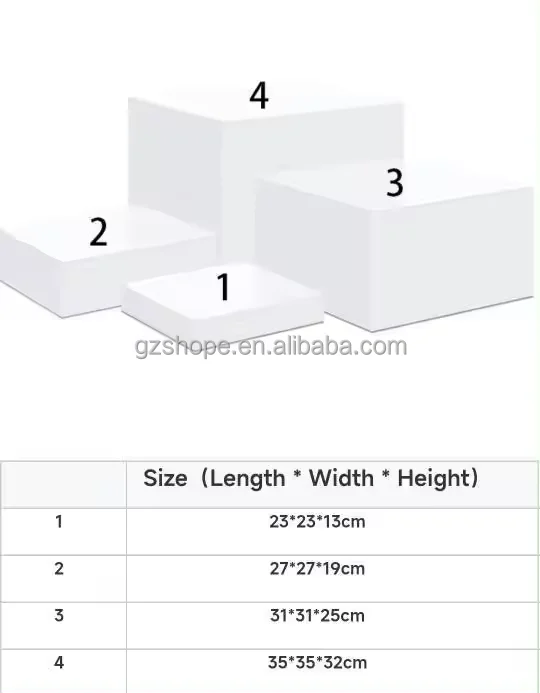 SHP White Buffet Acrylic table Riser Cube Display Nesting Risers Square Food Pedestal Box Display