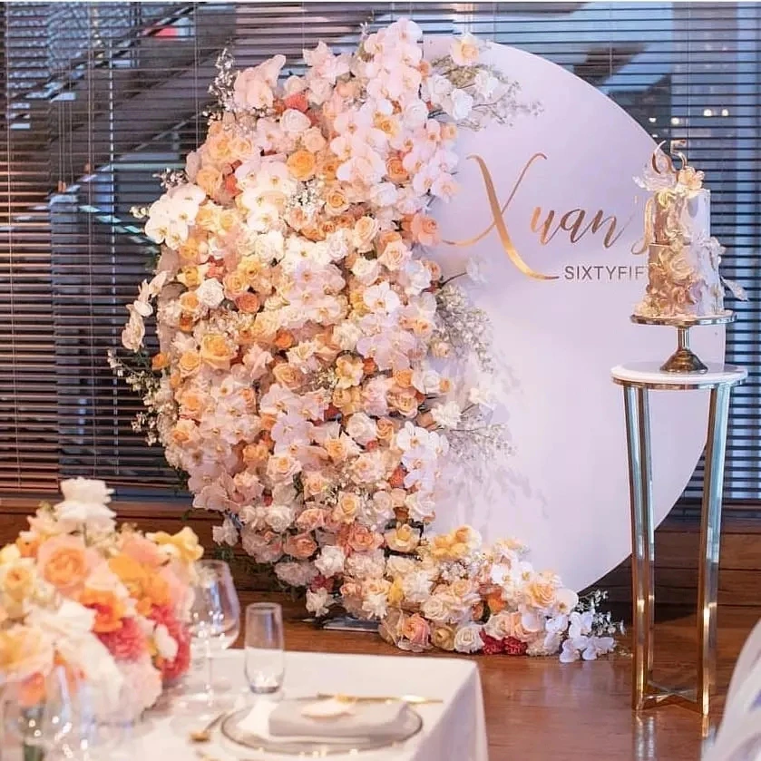 VONVIK Round Acrylic Backdrop White Acrylic Wedding Board Wall