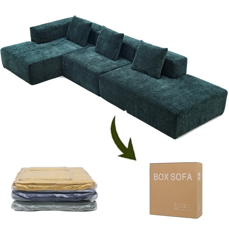 minimalist style compression box sectional sofa set for livingroom furniture L or U shaped couch make in china factory wholesale