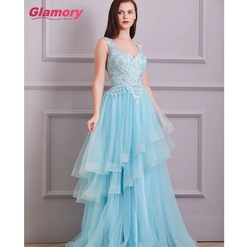 Embroidered Beading Dress Elegant Date Ceremony Party Prom Gown Ruffled Skirt Long Evening Dresses For Women
