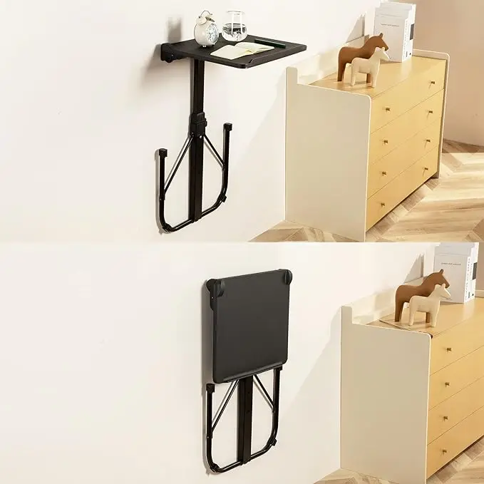 Wall Mountable Adjustable Folding TV Tray Table for Eating and Laptops