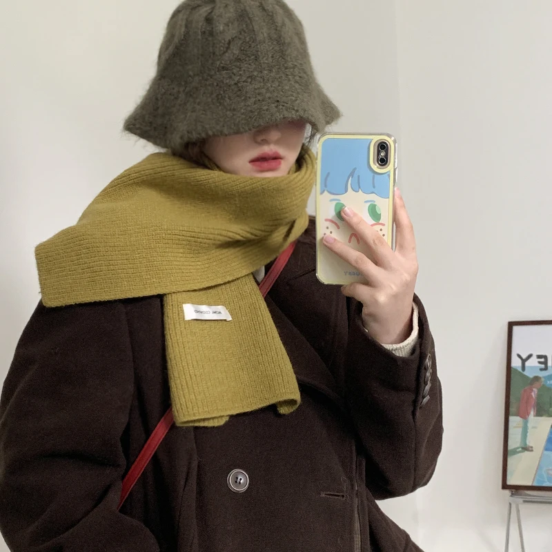 Custom Hot Selling Multi Color Stylish Ladies Winter Warm Neck Wraps Medium Long Casual Knitted Scarves for Women