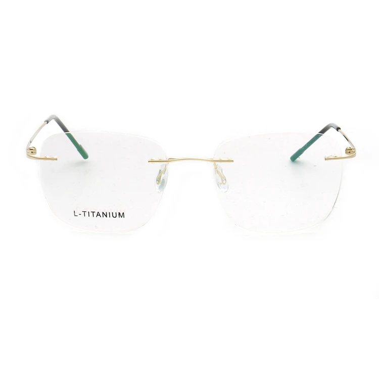 6044 new design high quality memory  titanium rimless eye wear anti blue light glasses optical frame