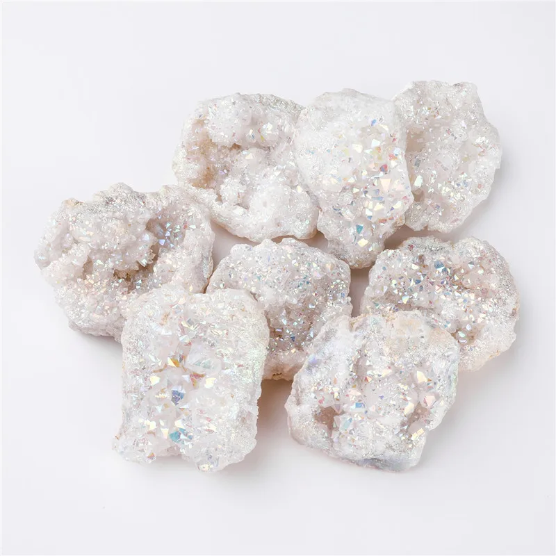 Wholesale Small Sparkly Natural Angel Aura Spirite Quartz Crystal Geode Cluster