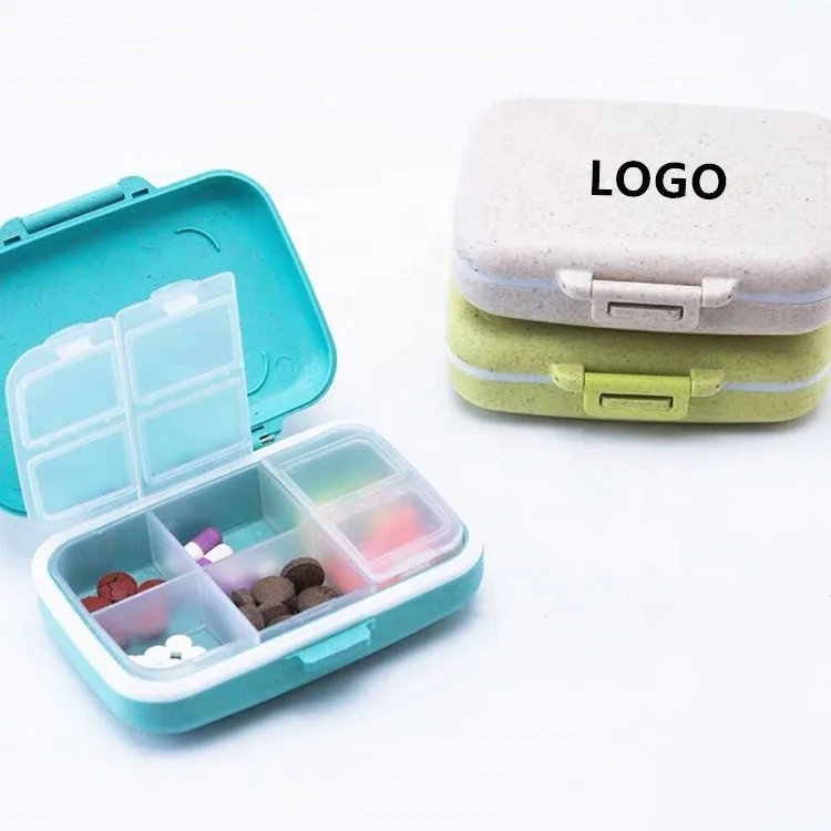 
Hot Selling Custom Logo Two-in-one Multi-functional Six Compartment Medicine Pill Box 