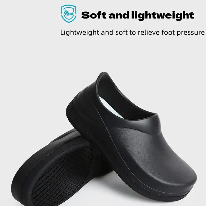 EVA antiskid clogs ASTM certificate black wear-resistant work chef kitchen shoes