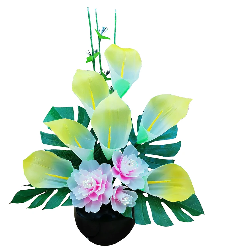 Artificial Flowers Decoration Fiber Optic Flower Orchid with LED RGB light indoor flower arrangement