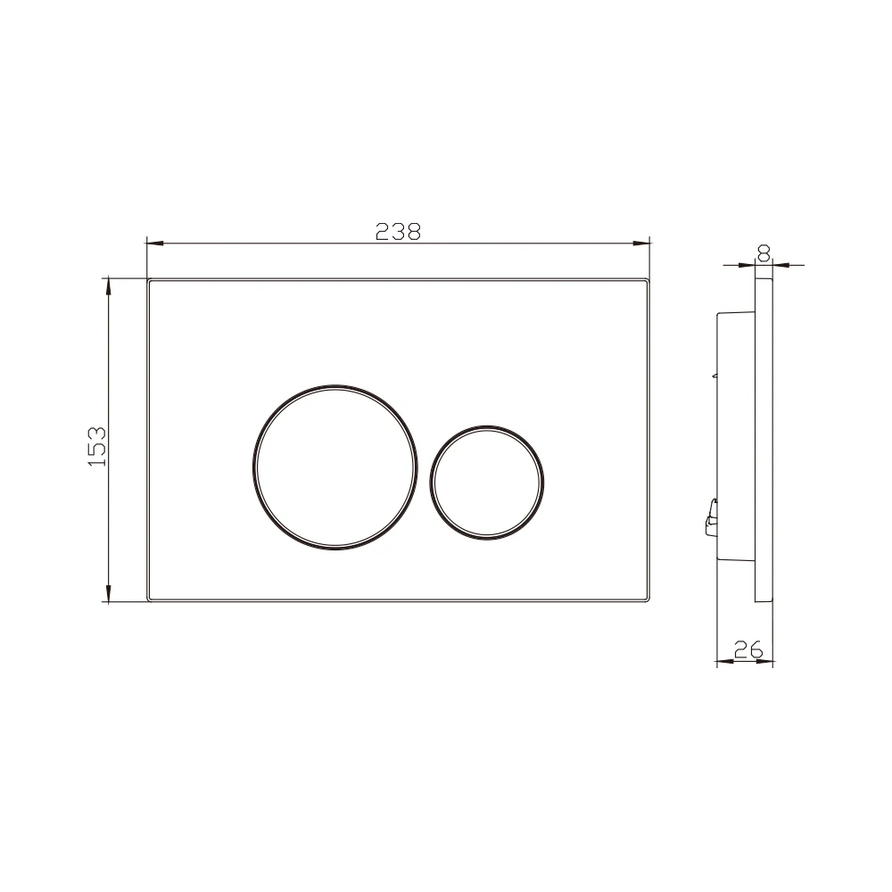 Modern Design Dual Flush Plates Mechanical Pneumatic Push Buttons Option for Toilet Push Buttons
