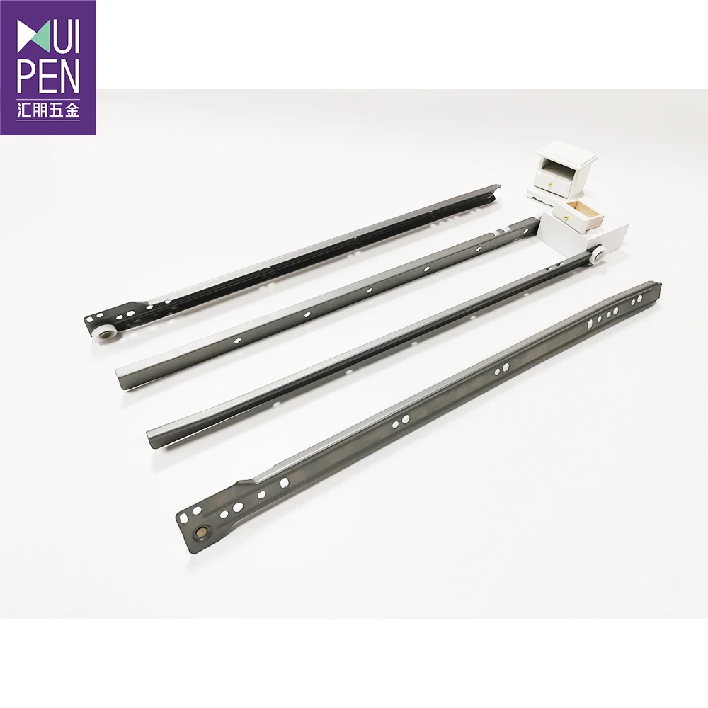 Factory price powder coated paint telescopic channel ball bearing push to open drawer slide soft close  extension  drawer runner
