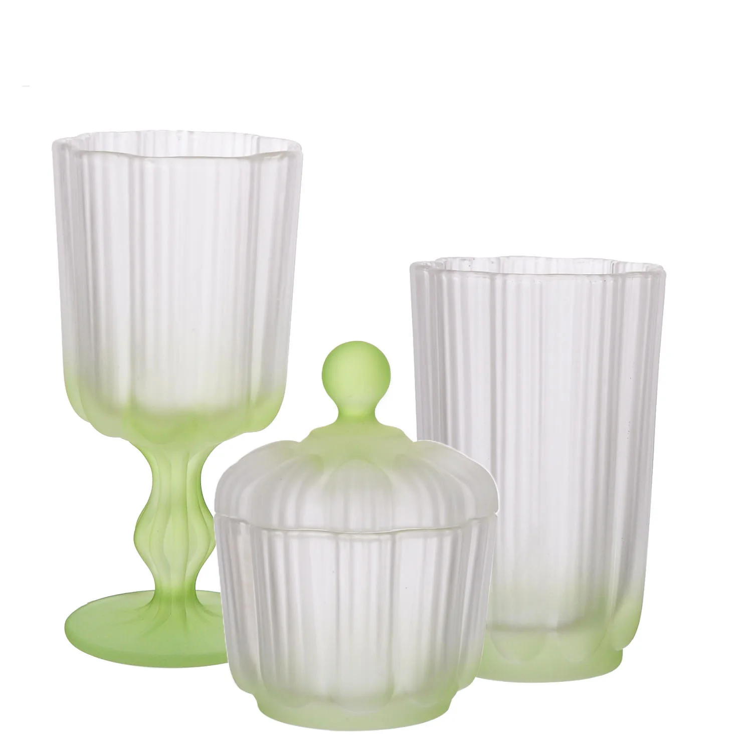 Vintage color gradient goblet Crystal Champagne Cup Creative Juice Glass