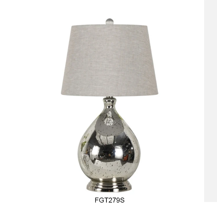 wholesale hotel room House bedroom Modern Classic Cylinder Smoky Glass Bedside Table Lamps