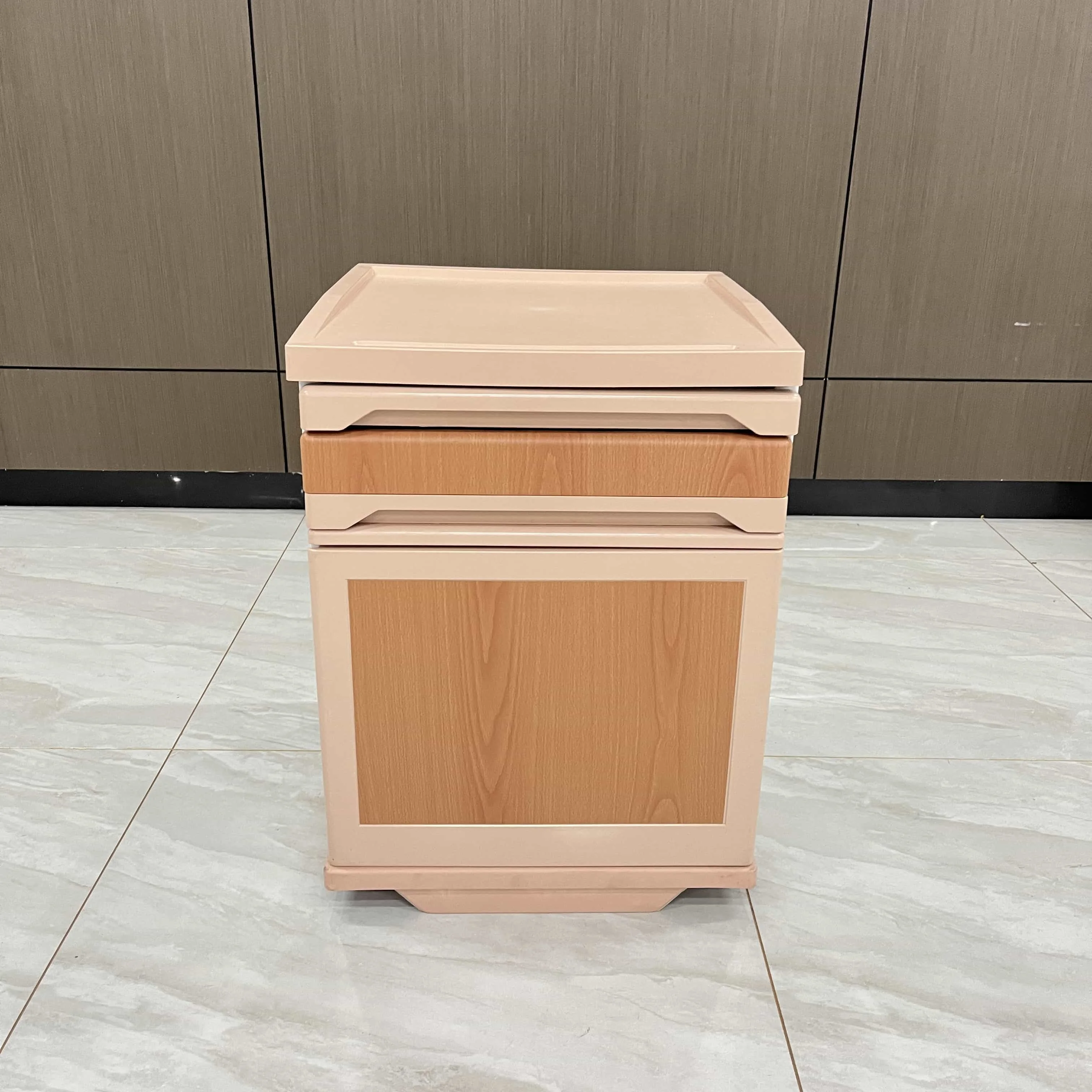 High quality hospital ABS plastic bedside cabinet patient room bedside table