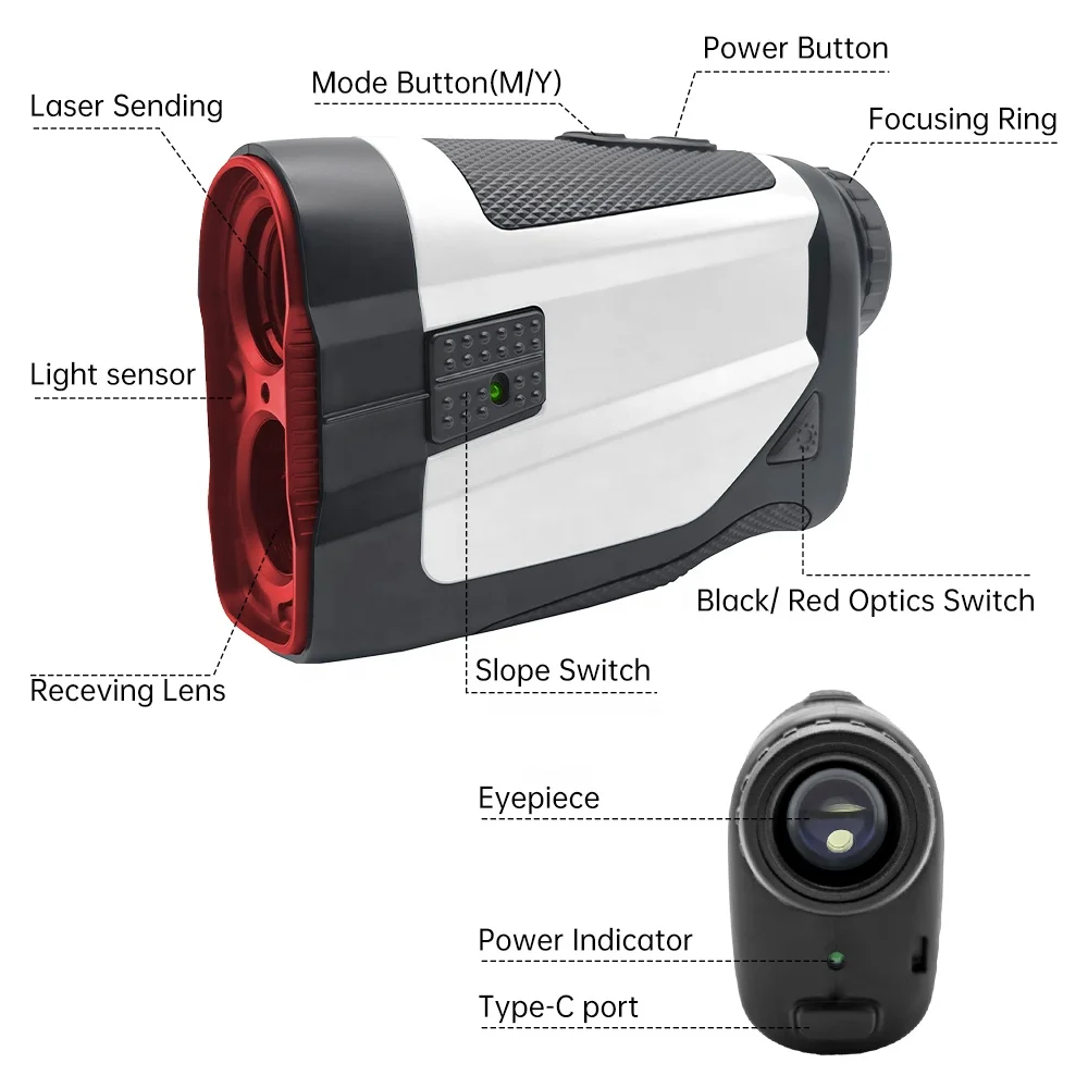 Tiger Rover Portable High-Speed Waterproof Laser Range Finder 1000 Meters Telescope Compact Flag Holder Golf use Hunting