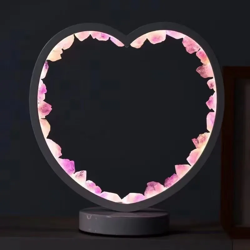 Natural Crystal Raw Rose quartz amethyst citrine Stone Gemstone Table Night Light Citrine Lamp for home decor