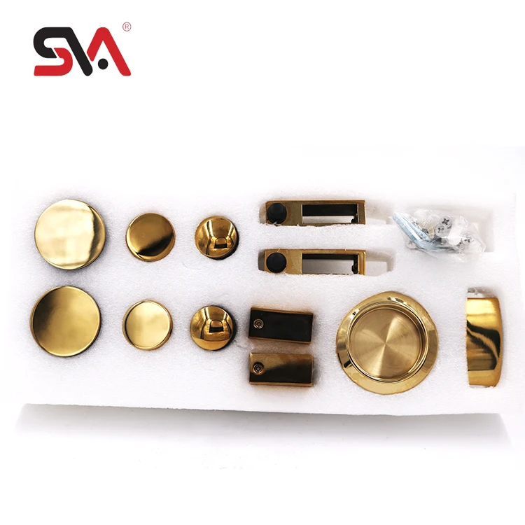 SVA-0001 Modern Soft Closing Concealed Automatic Bathroom Frameless Flush Shower Sliding Glass Door Hardware Roller System