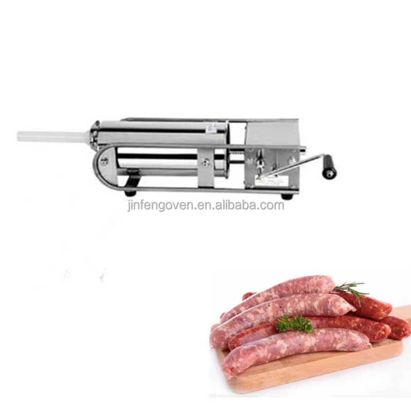 Home Kitchen Used Manual Sausage Stuffer/ 7L Stainless Steel Lie Top Sausage Filler