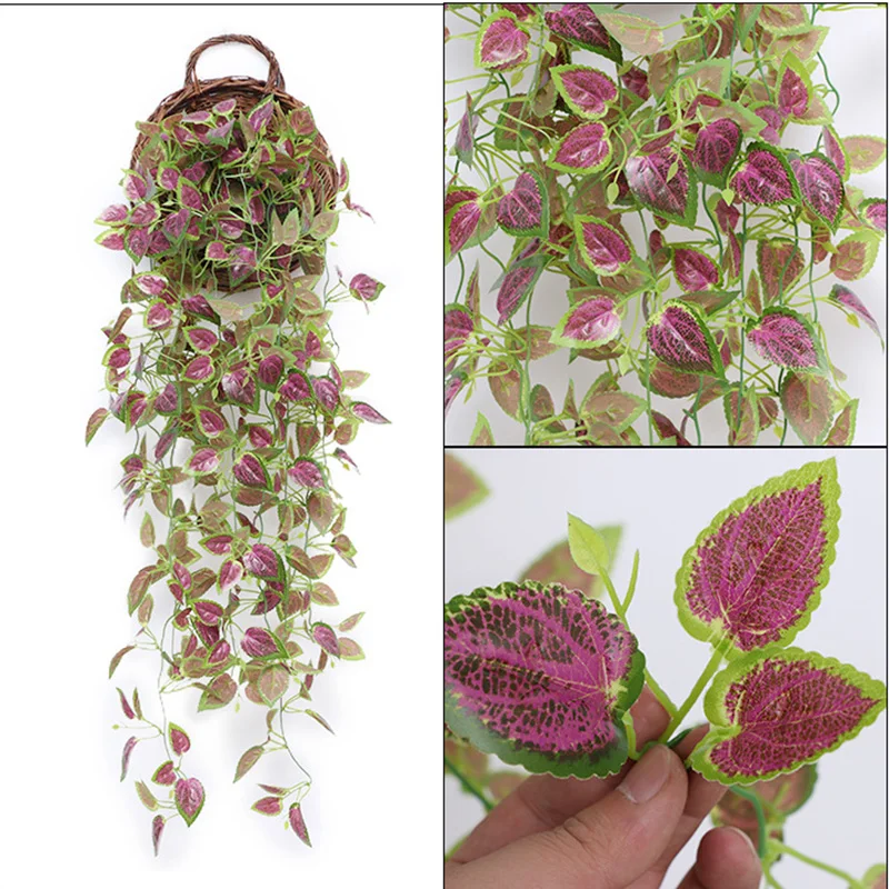 Artificial ivy hanging vine plants iced forked ice heart leaf  artificial hanging plants vine