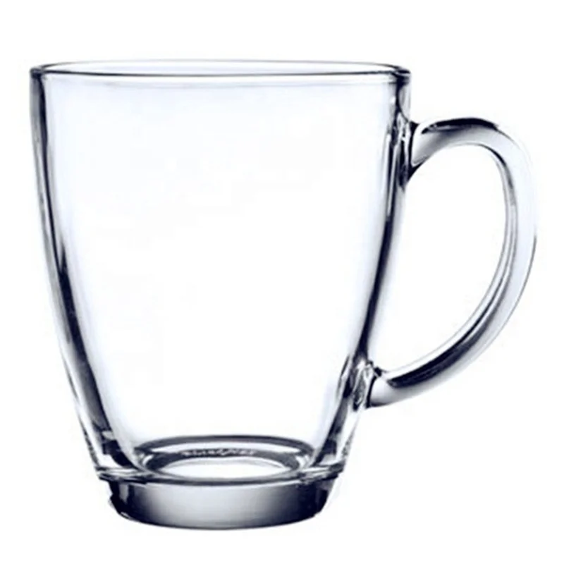 Wholesale promotion decal printing logo glass beer mugs glass cup with handle sublimation thicken glass tumbler mug