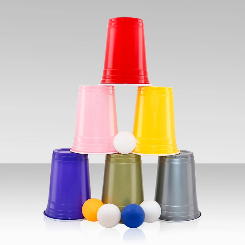 wholesale plastic cup 16OZ PP cups plastic party solo multi-color double-layer pp cup