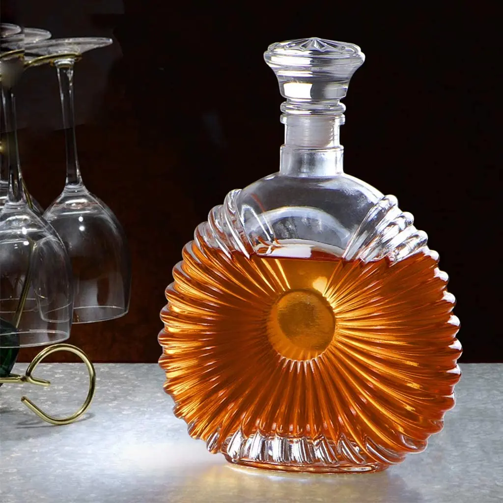 Wholesale Hot Sale Customized 750ml Liquor Ceramic Bottle Special Shape Glass for Wine Vodka Brandy Whisky and Spirits