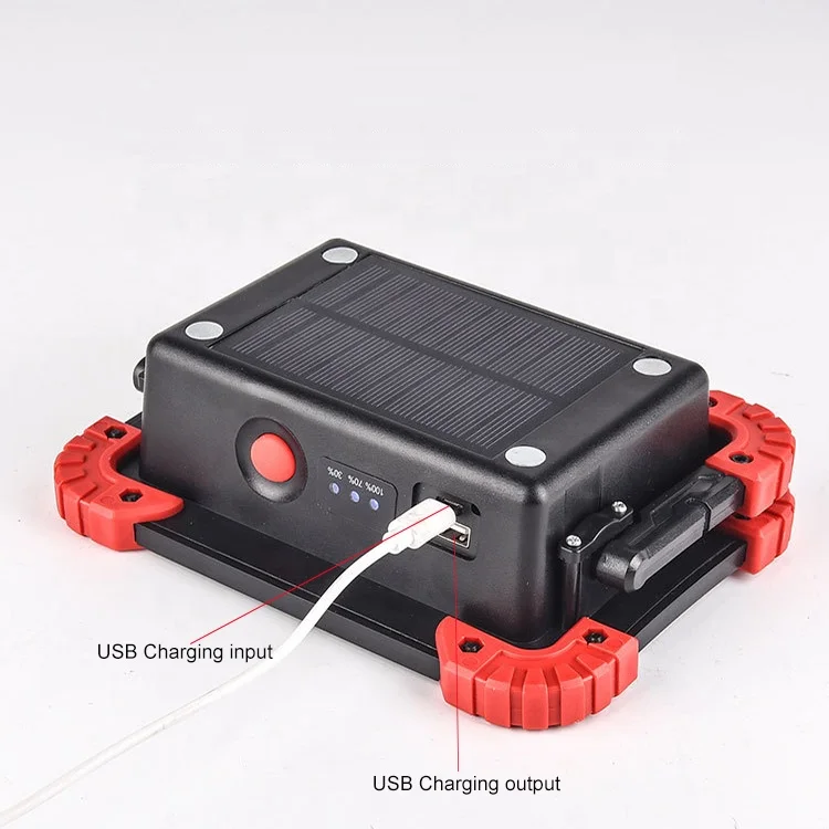 Portable Foldable Solar Rechargeable Flood Lighting Multi-function COB Work Light for Camping Hiking Car Repairing Emergency