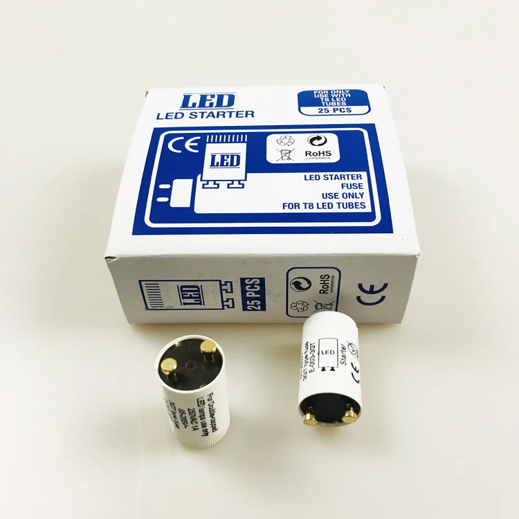 250V1A led light starter CE ROHS tube starter with fuse inside