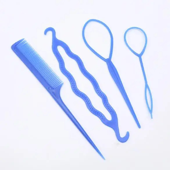 4pcs/set Women Girls Fast Easy Magic Bun Princess Hairstyle Popular Hair Artifact Tool Hair Braider Maker Styling Tool