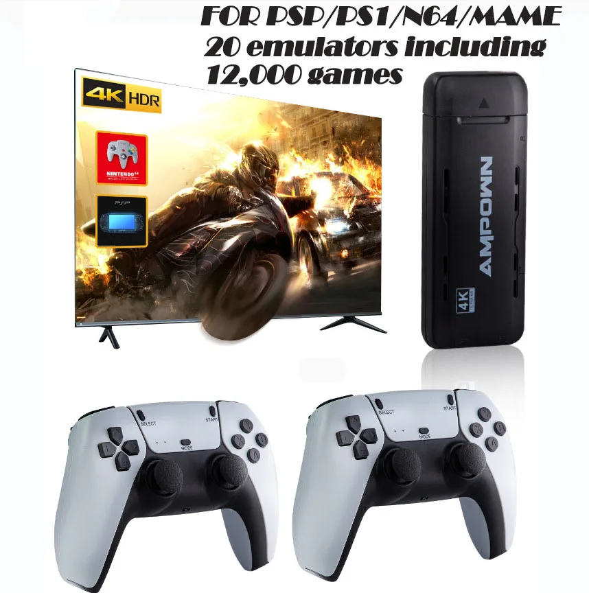 U9 беспроводные игры 2 4G HD аркадные PSP Ретро домашние ТВ видео игровые консоли 64G 10000 + с