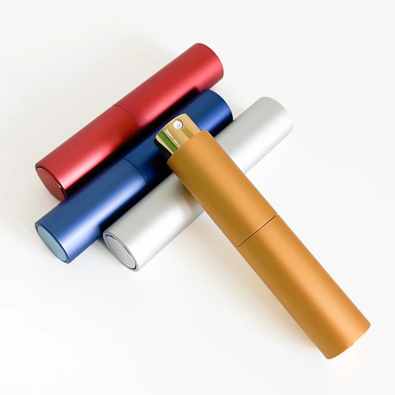 Pocket portable aluminum atomizers twisted up 10 ml glass inner tube refillable empty perfume bottle
