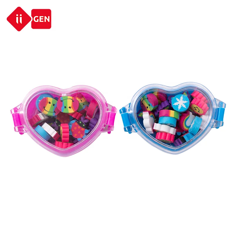 IIGEN Injection molded love box eraser  Animal Mini Erasers for Kids Dust Free School Custom Shaped Eraser For Student